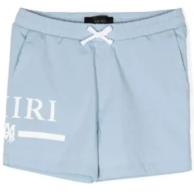 Amiri Baby Blue Logo Swimshorts