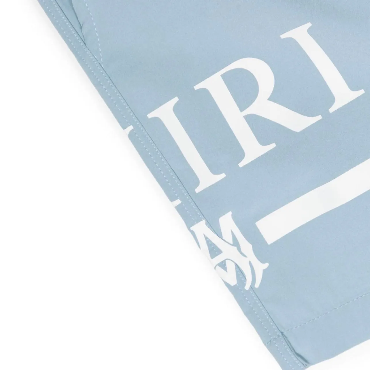 Amiri Baby Blue Logo Swimshorts