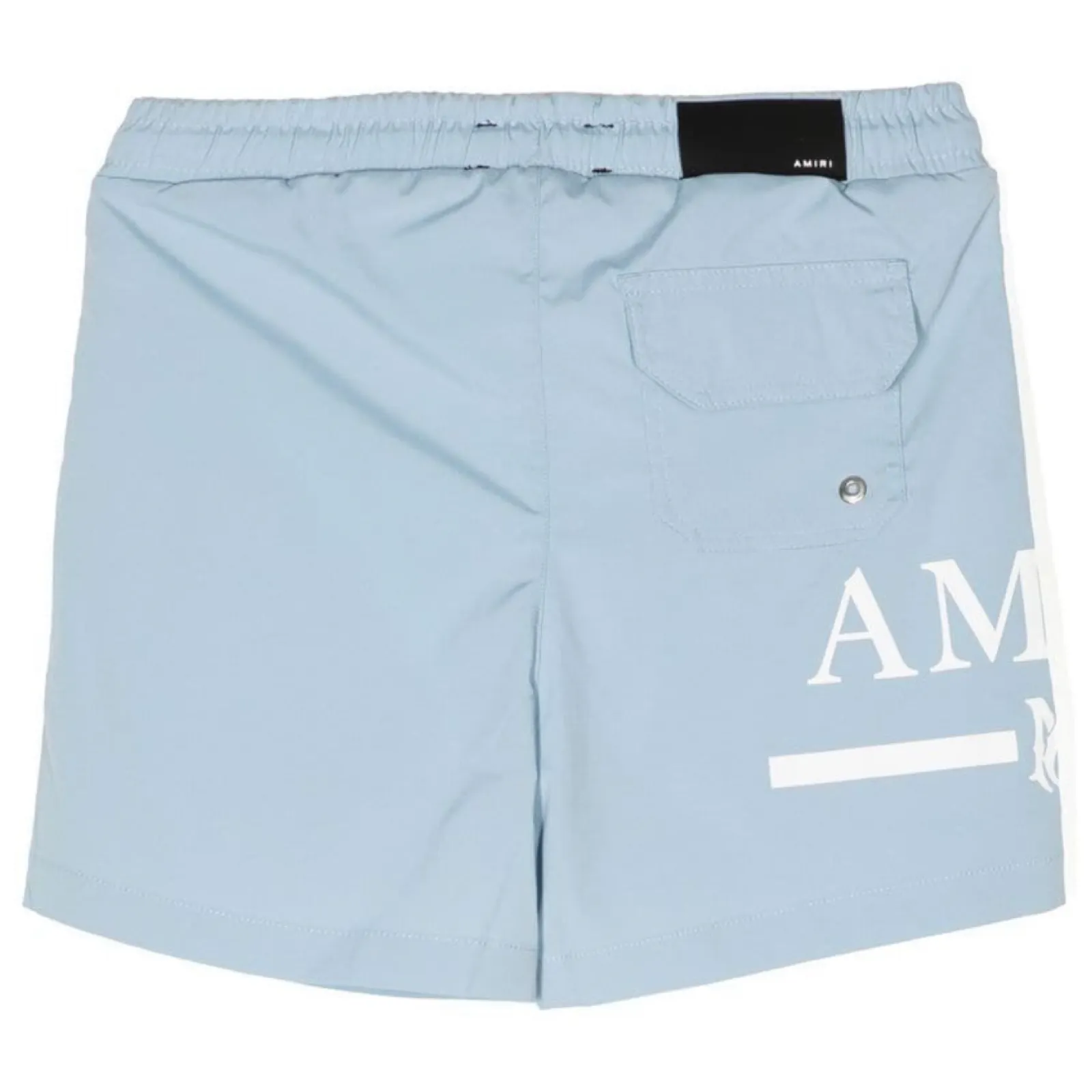 Amiri Baby Blue Logo Swimshorts