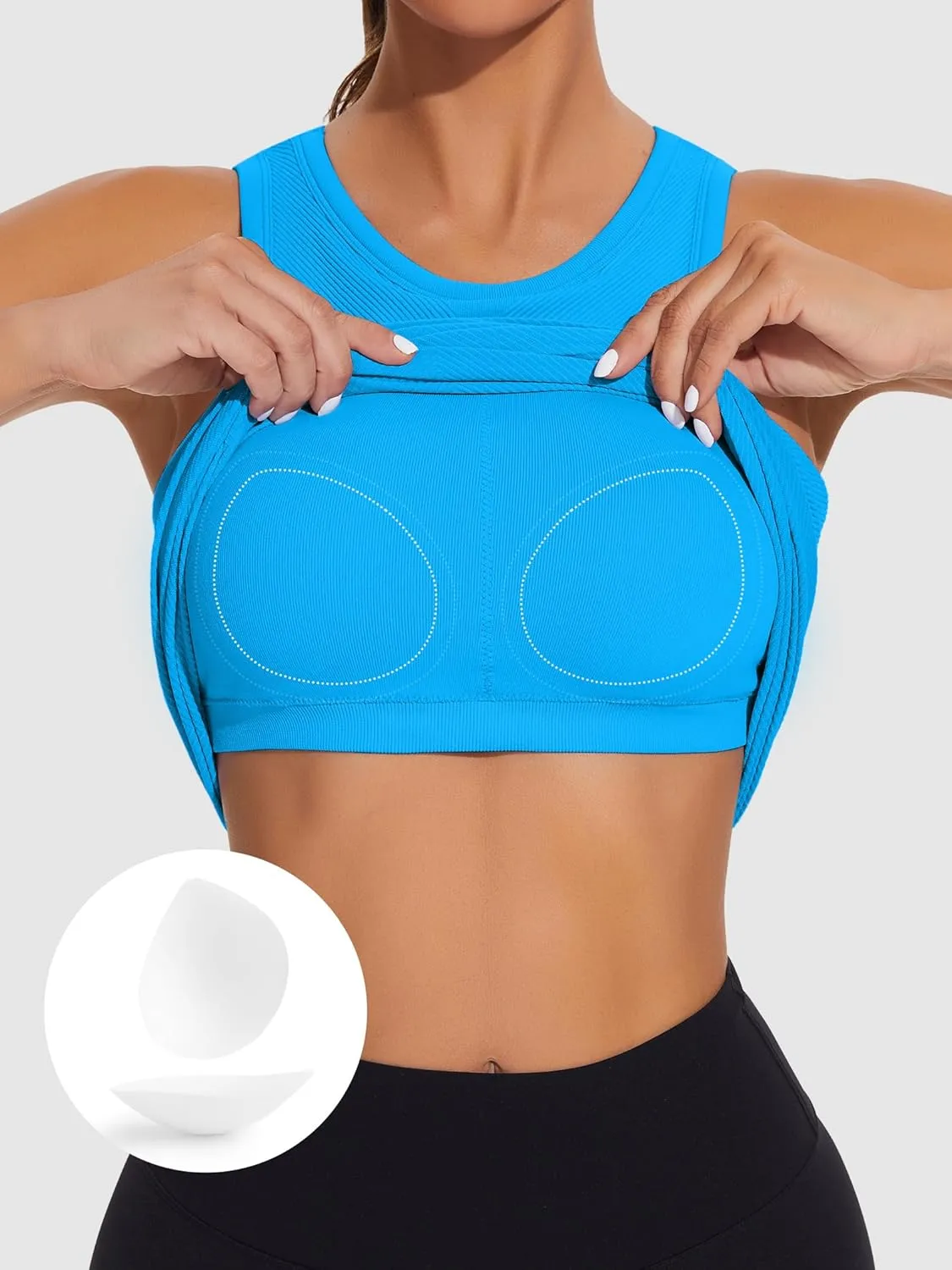 ATTRACO Workout Tank Tops for Women Seamless Full Length Gym Tops Athletic Yoga Top Built in Bra