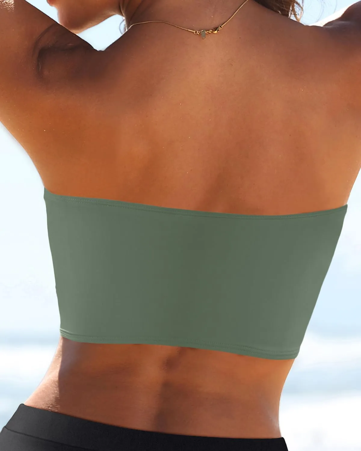 Bandeau Bikini Tops for Women - Strapless Swim Top Bathing Suit Tube Swimsuit Tops