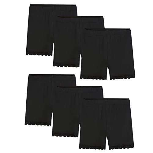 BOOPH Lace Bike Short Girls Dance Undershorts for 2-3T 6 Pack Black
