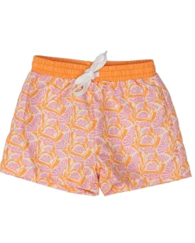 Boys Mod Pink Orange Floral Trunks UPF50