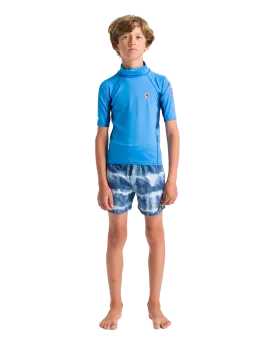 Boys Nuwave Rash Vest in Cyan, Slate & Multi