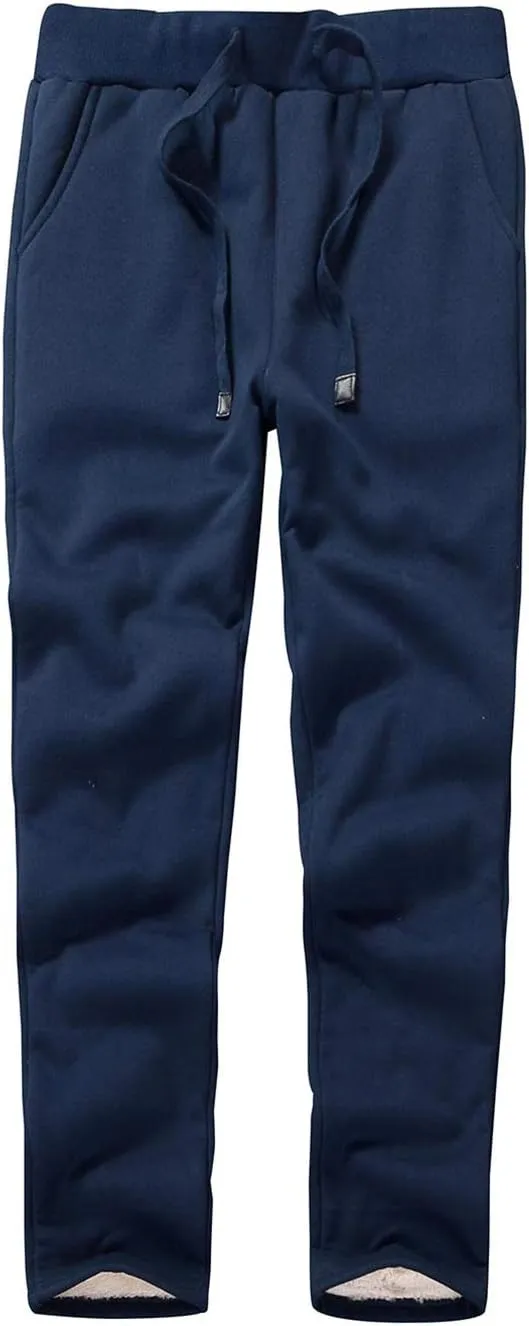 Flygo Womens Warm Fleece Pants Sherpa Lined Sweatpants Active Running Joggers Pants