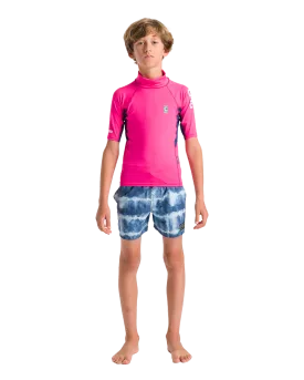 Girls Nuwave Rash Vest in Lipstick, Slate & Multi