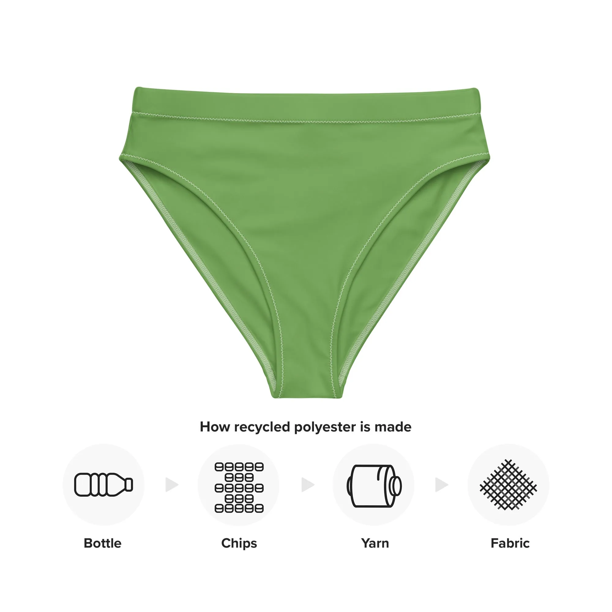 Green High Waisted Bikini Bottom (Glamourange Cheeky High Waisted Bikini Bottom With Colours)