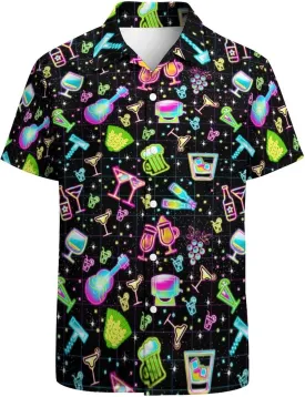 Hawaiian Shirt for Men Casual Button Down Shirt Short Sleeve Aloha Beach Shirt Party Shirt