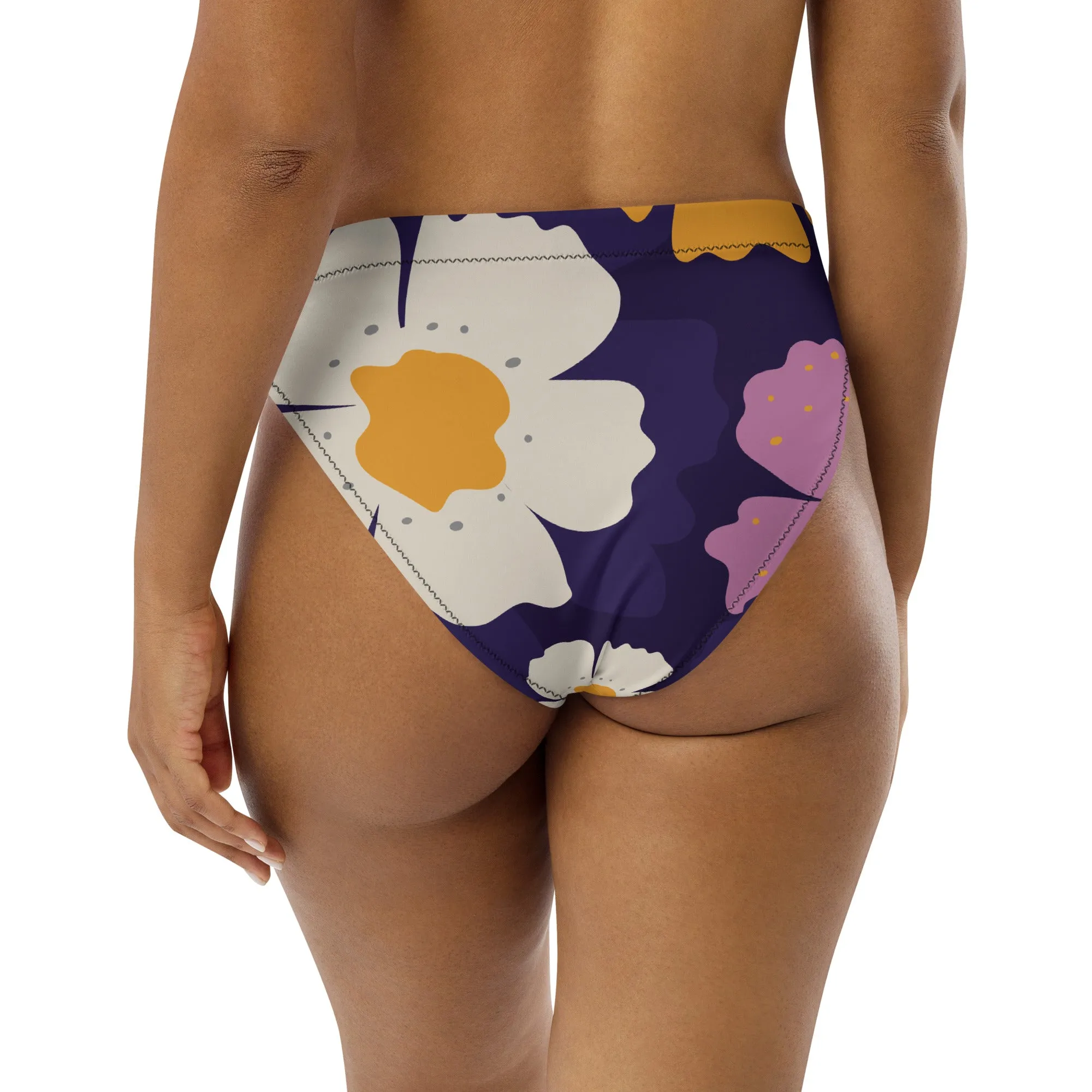 High Waisted Bikini Bottom - Floral 1 (Glamourange Cheeky High Waisted Bikini Bottom With Graphics)