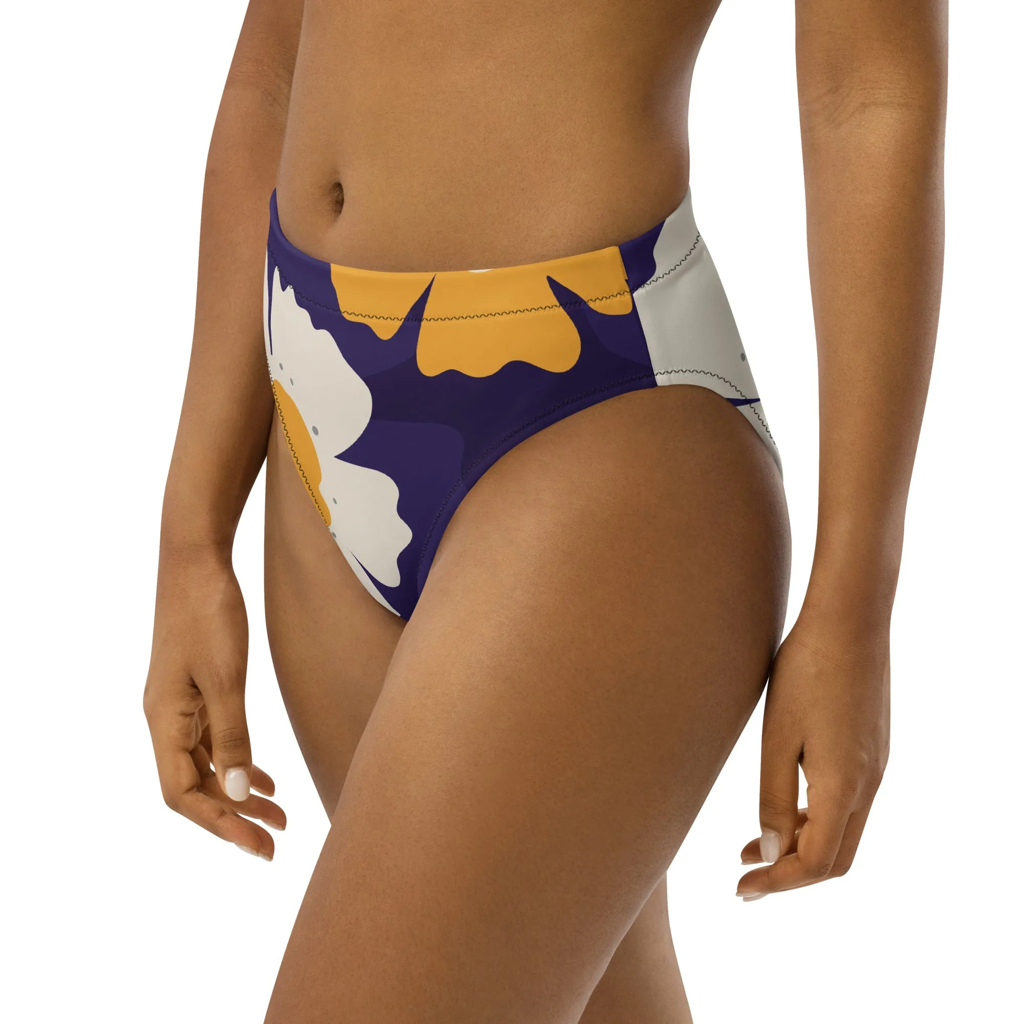 High Waisted Bikini Bottom - Floral 1 (Glamourange Cheeky High Waisted Bikini Bottom With Graphics)