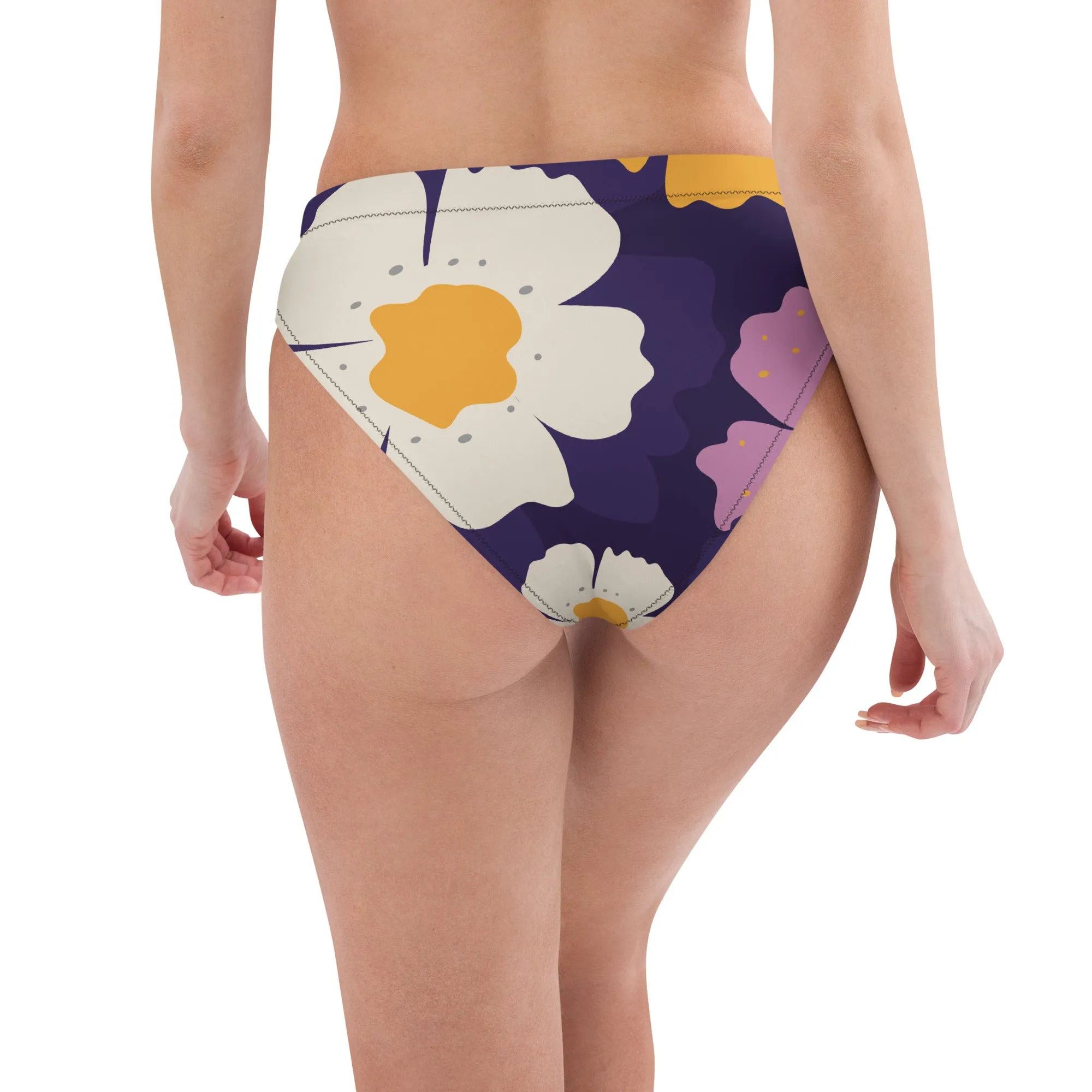 High Waisted Bikini Bottom - Floral 1 (Glamourange Cheeky High Waisted Bikini Bottom With Graphics)
