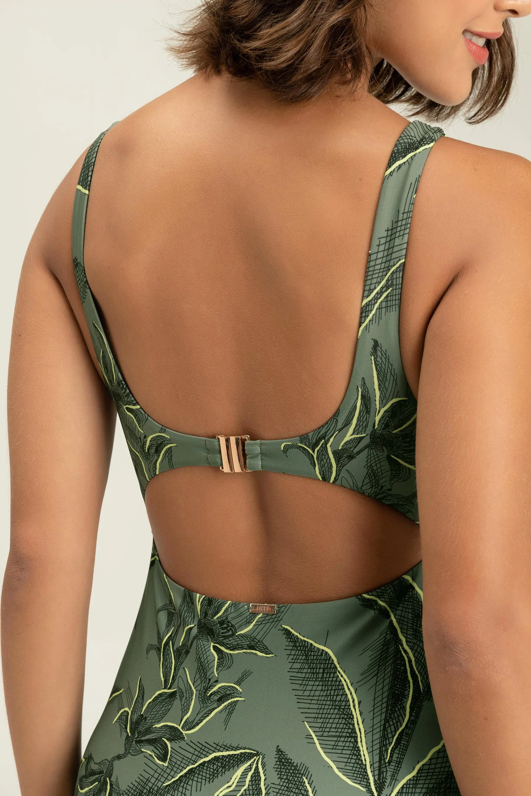 Jungle V-neckline One-Piece Swimsuit
