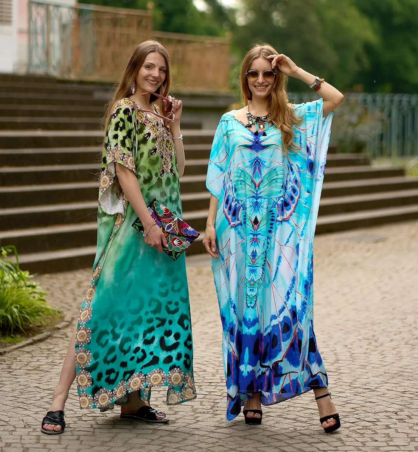 LOUSEA Caftans for Women Plus Size Swim Cover up Vneck Batwing Dress Loose fit Moroccan Caftan mumu Dresses for Women