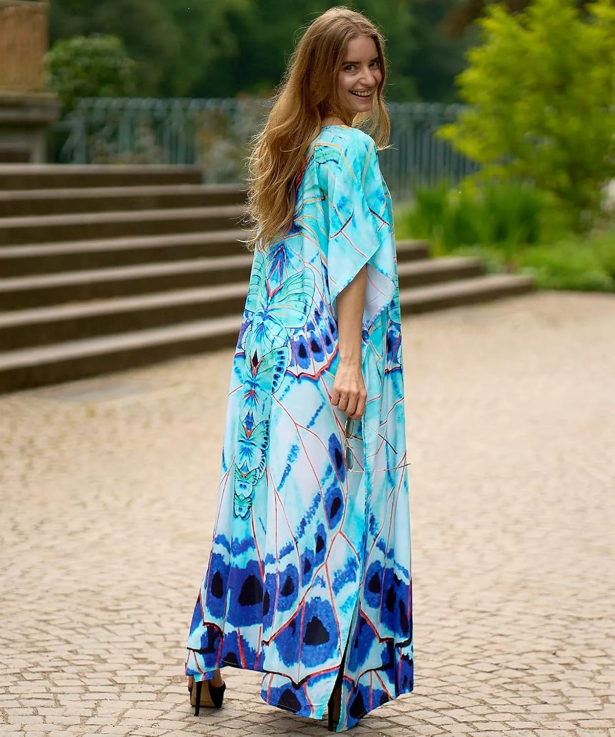 LOUSEA Caftans for Women Plus Size Swim Cover up Vneck Batwing Dress Loose fit Moroccan Caftan mumu Dresses for Women