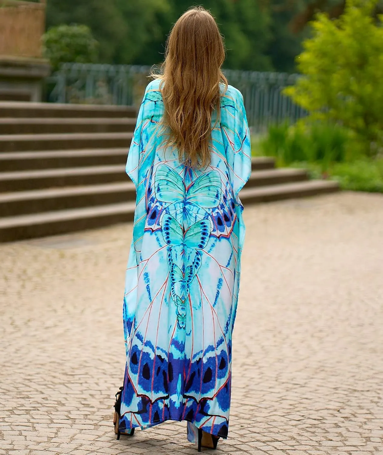 LOUSEA Caftans for Women Plus Size Swim Cover up Vneck Batwing Dress Loose fit Moroccan Caftan mumu Dresses for Women
