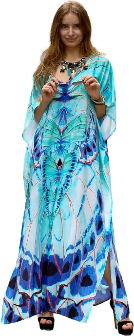 LOUSEA Caftans for Women Plus Size Swim Cover up Vneck Batwing Dress Loose fit Moroccan Caftan mumu Dresses for Women