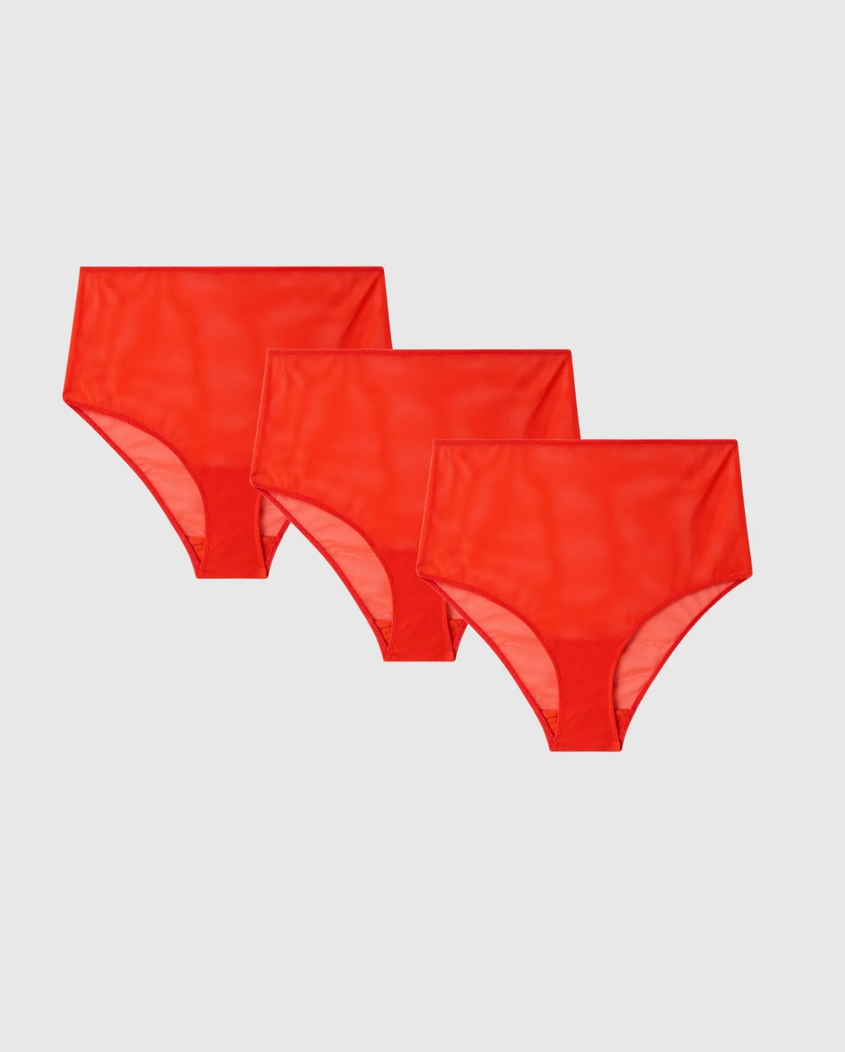Mesh Highwaist Briefs Pack Fiery Red