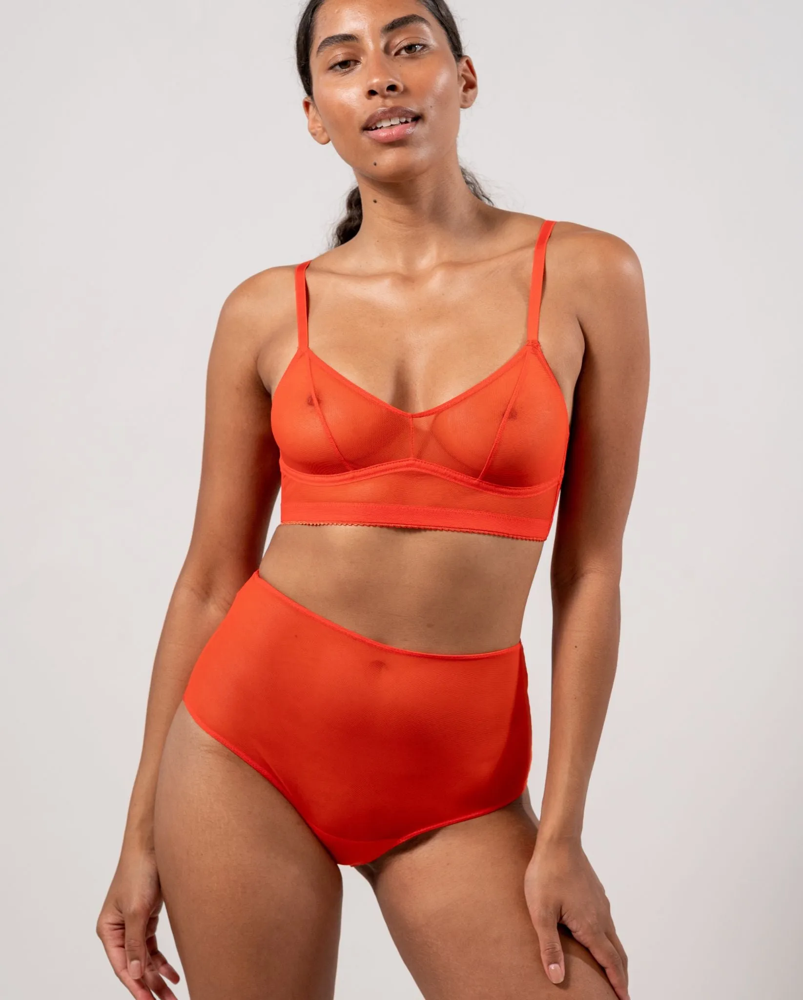 Mesh Highwaist Briefs Pack Fiery Red
