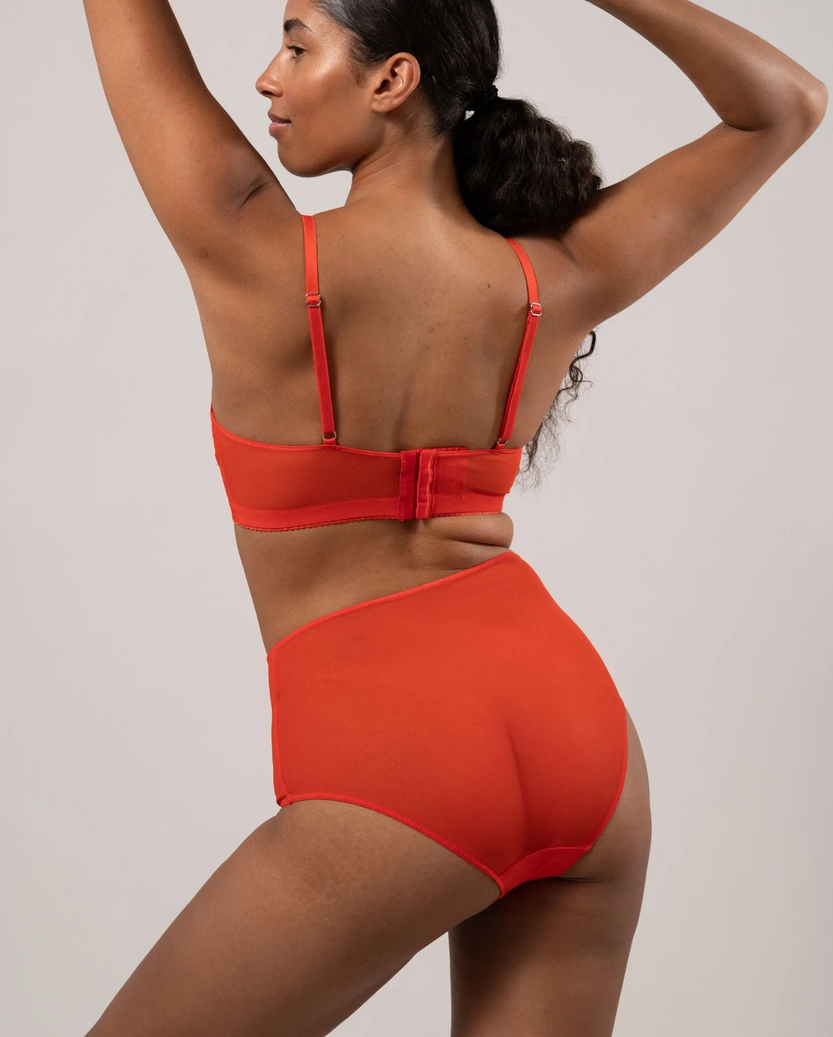 Mesh Highwaist Briefs Pack Fiery Red