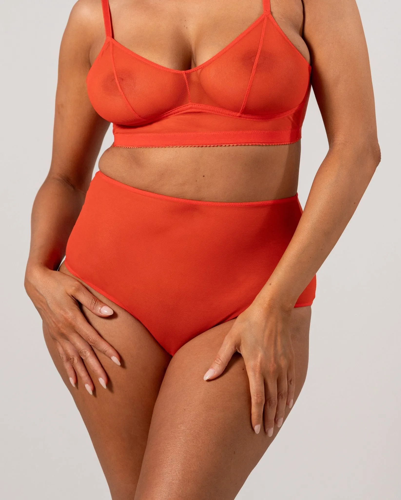 Mesh Highwaist Briefs Pack Fiery Red