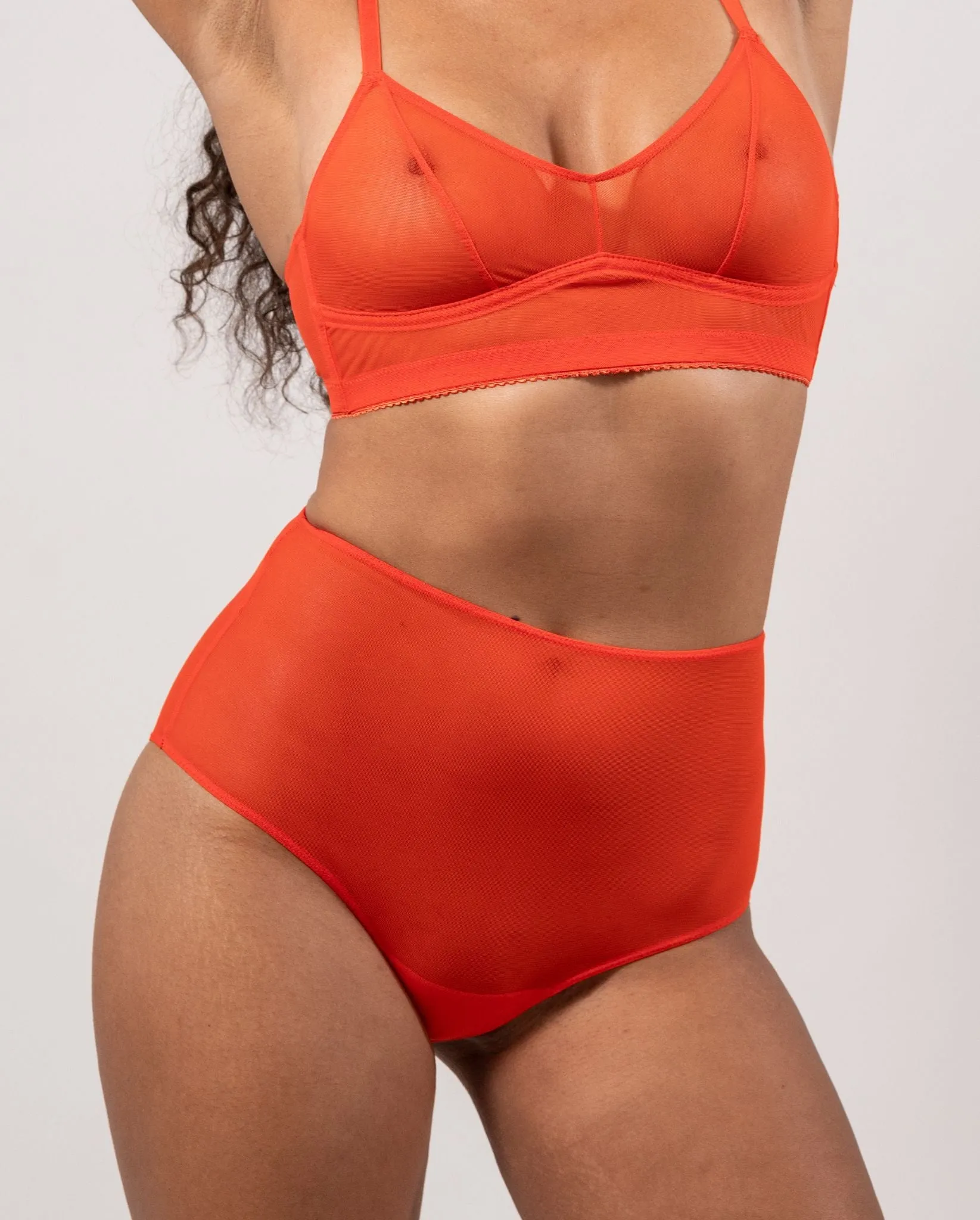Mesh Highwaist Briefs Pack Fiery Red