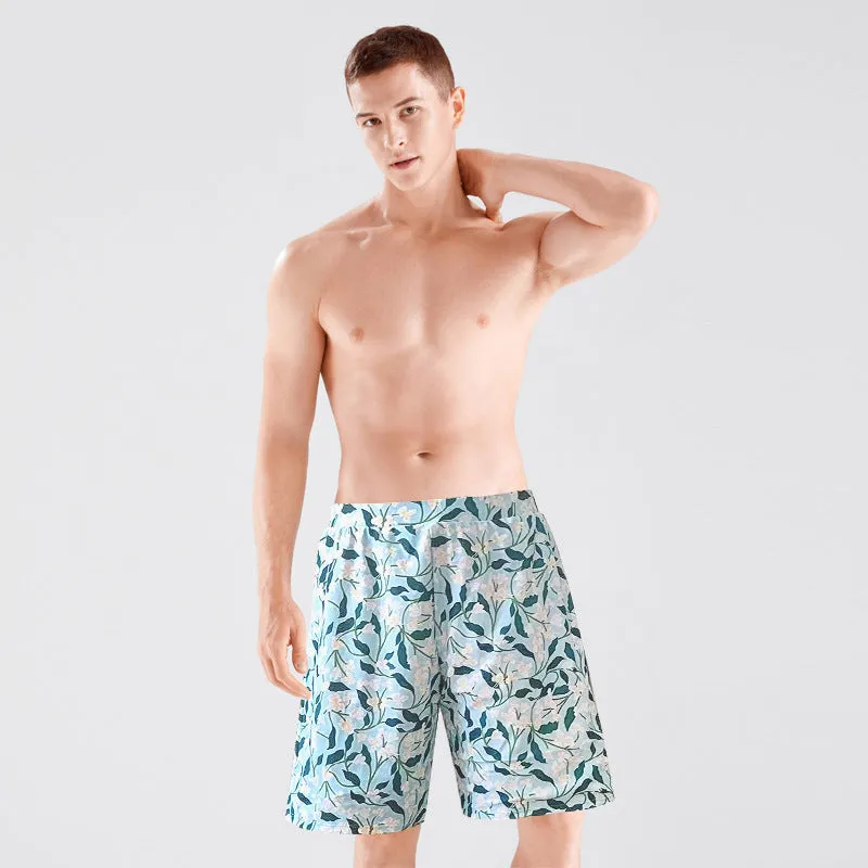 Mother-Daughter Blue Flower Print Matching Bikini Swimsuit with Skirt Set