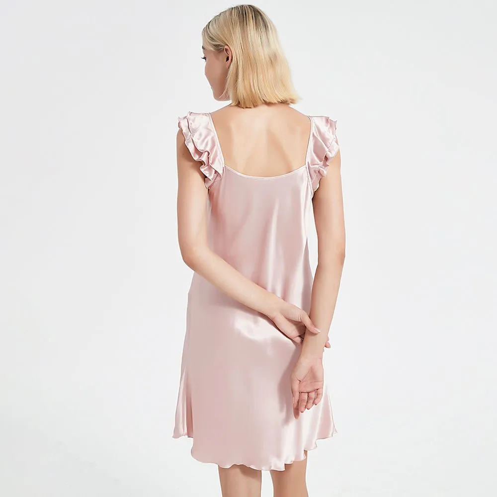 Mulberry Silk Nightdress Cute Silk Sleeveless Silk Nightgown