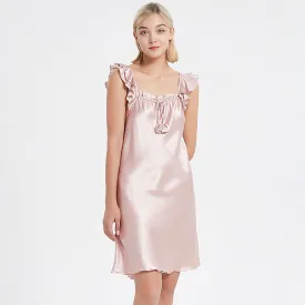 Mulberry Silk Nightdress Cute Silk Sleeveless Silk Nightgown