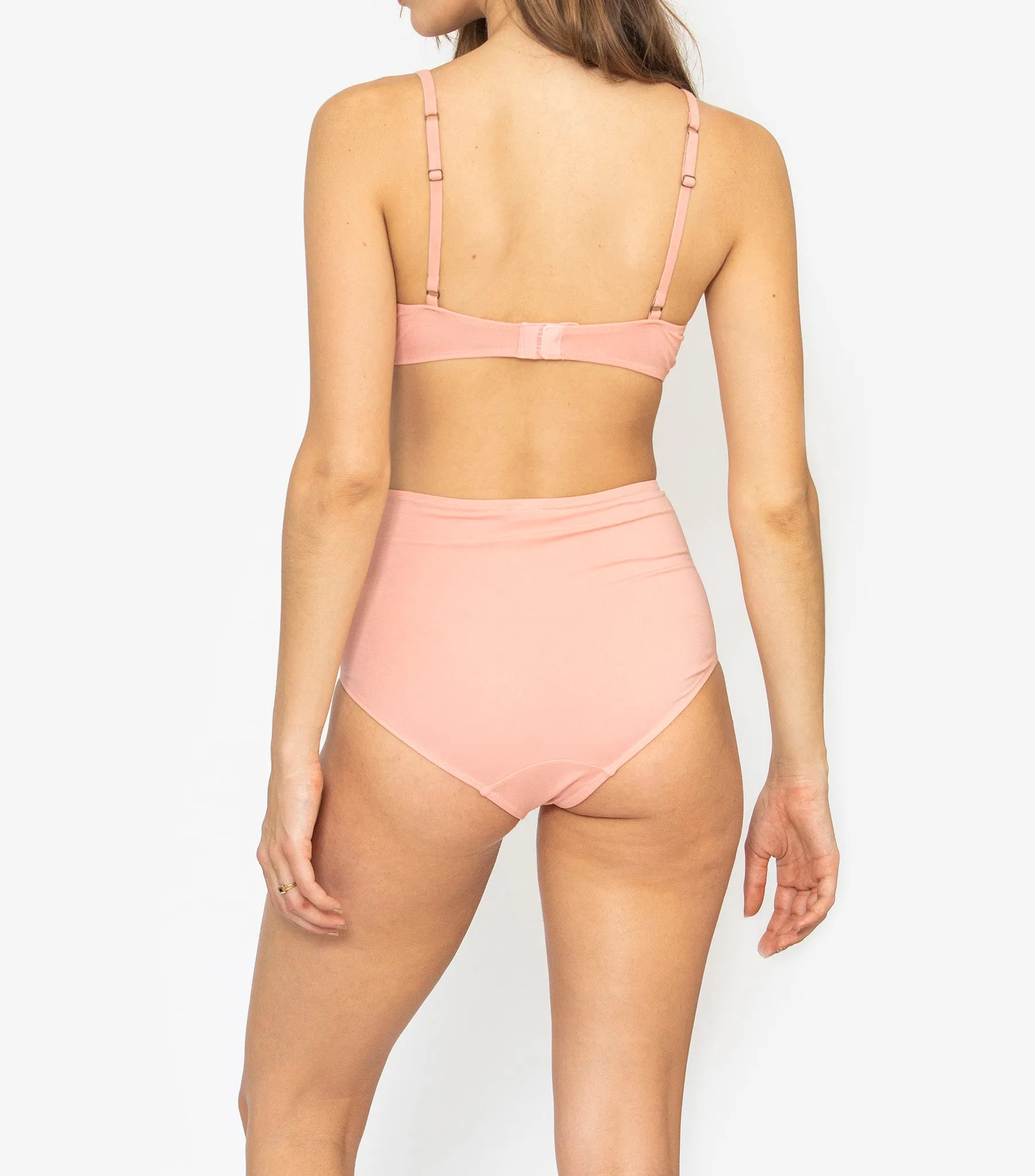 Organic High Waisted Brief - Rose