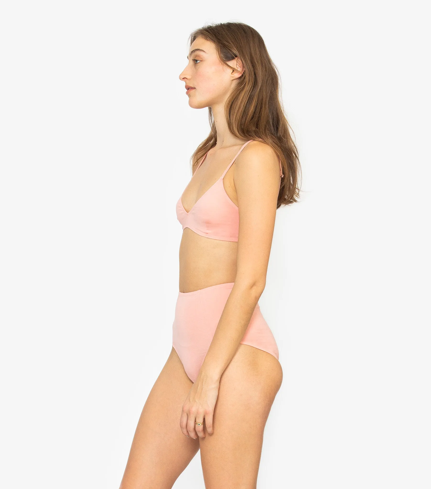 Organic High Waisted Brief - Rose