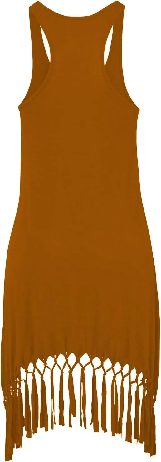 pinziko Women's Summer Swimsuit Beach Dress Bathing Suit Cover Up Vacation Fringe Dresses