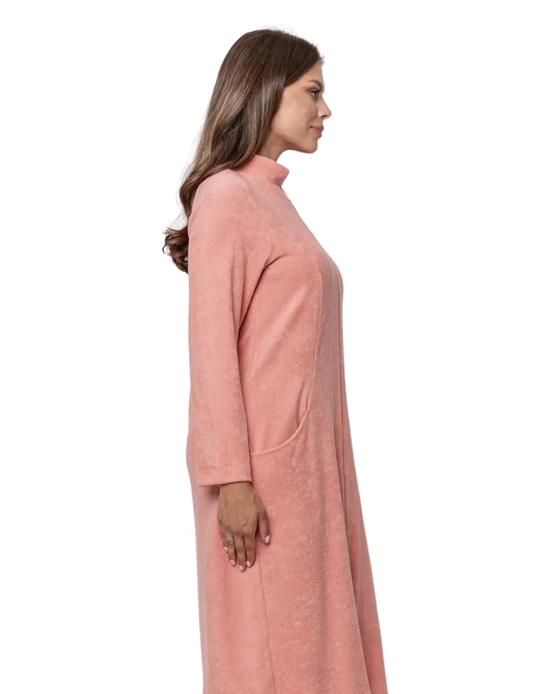 R04 Golden Rose Zip Up Long Bath Robe