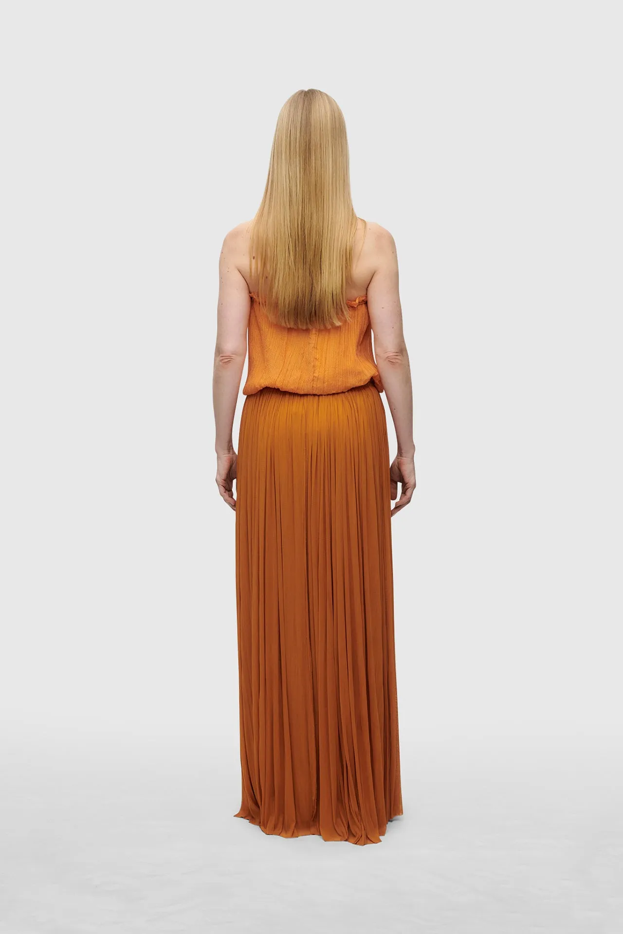 Rust Bandeau Silk Swimsuit