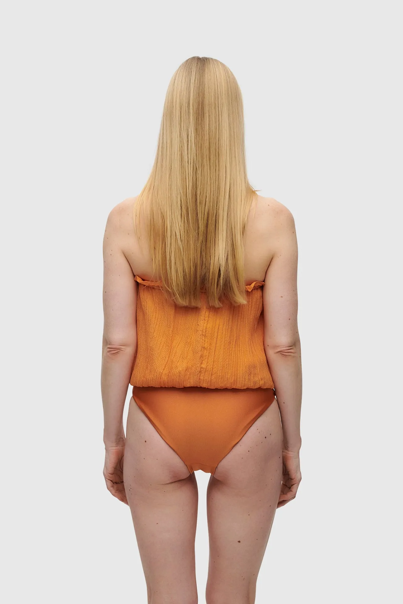 Rust Bandeau Silk Swimsuit