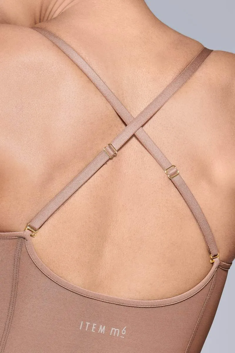 Shaping Power Mesh V-Neck Body | Nude Olive
