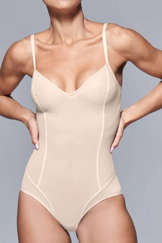 Shaping Power Mesh V-Neck Body Vivid Champagne