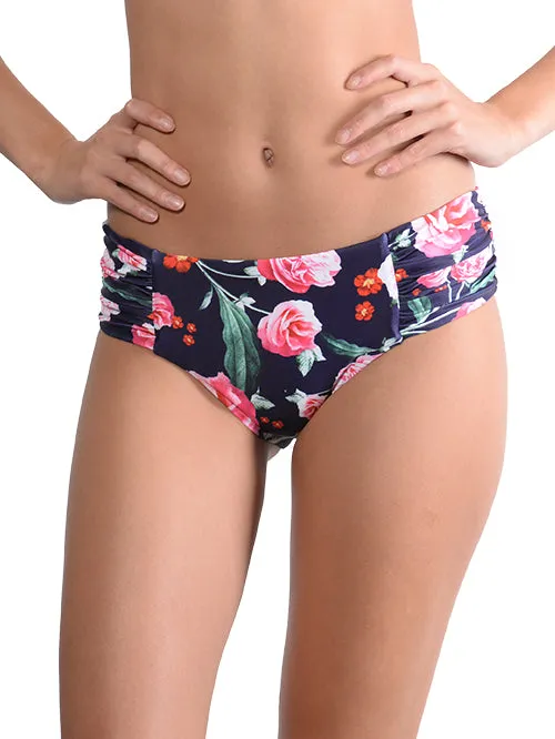 Summer Romance Indigo Ruche Side Retro Bikini Pant