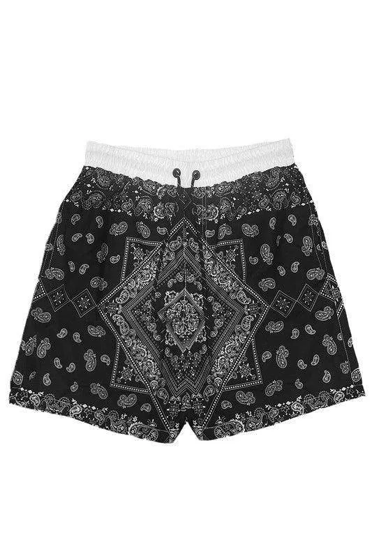 Swimwear - Paisley Bandana Print Swimming Shorts