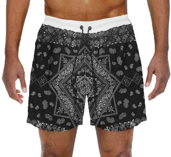 Swimwear - Paisley Bandana Print Swimming Shorts