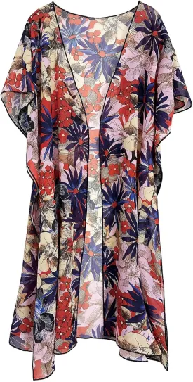 tagunop Women's Kimono Swimsuit Coverups Floral Print Summer Beach Cover Up Casual Resort Wear