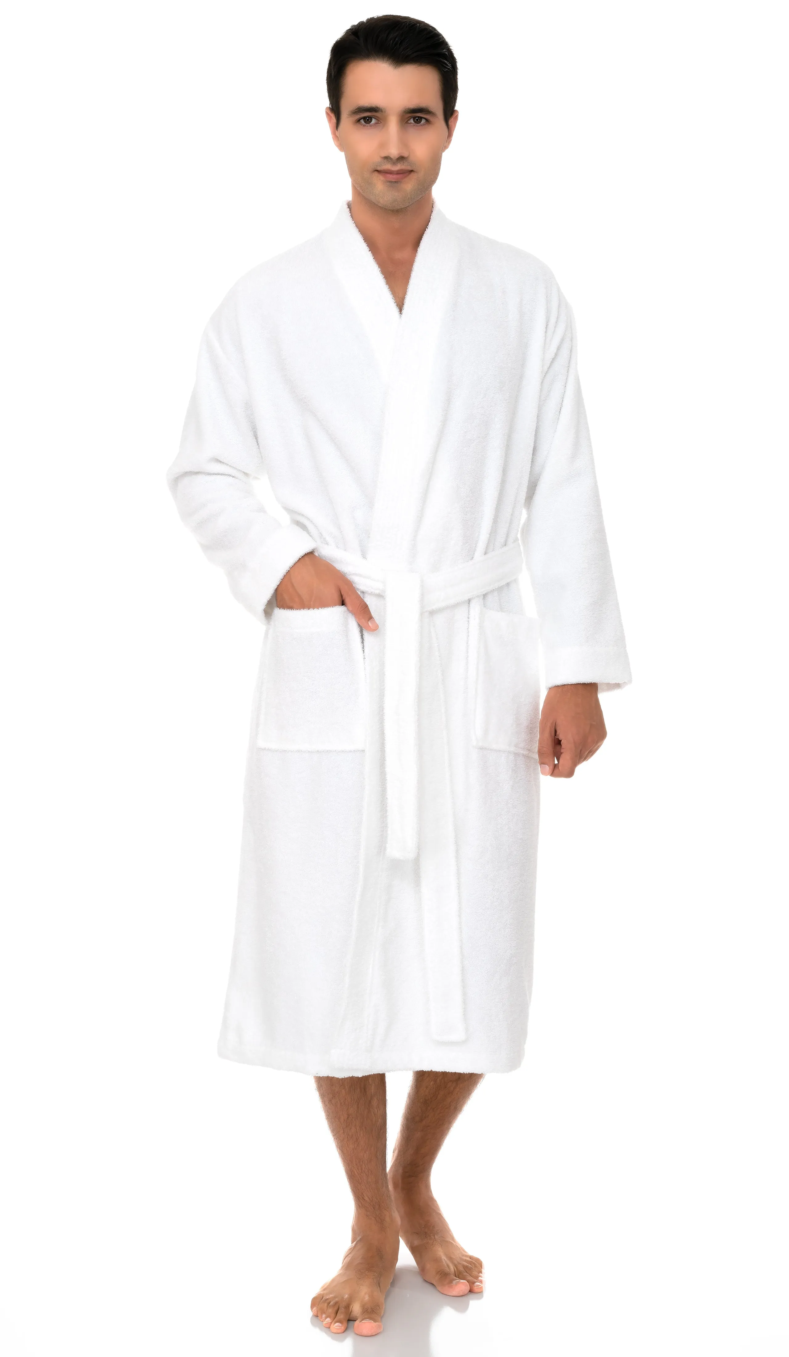 TowelSelections Mens Robe, 100% Cotton Terry Cloth Bathrobe, Spa Bath Robes for Men