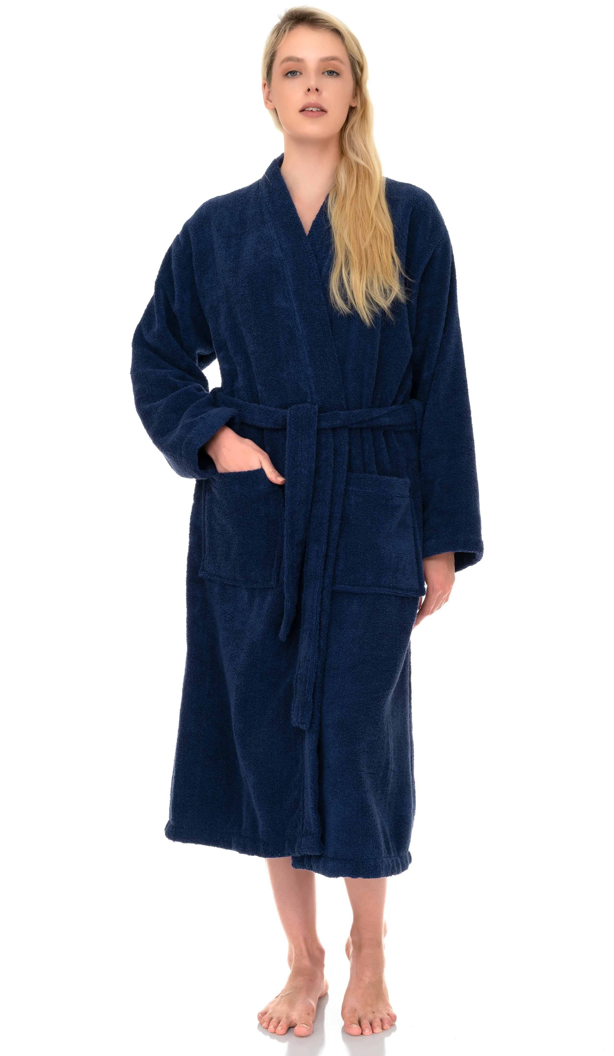 TowelSelections Women's Kimono Robe Cotton Terry Cloth Luxury Bathrobe