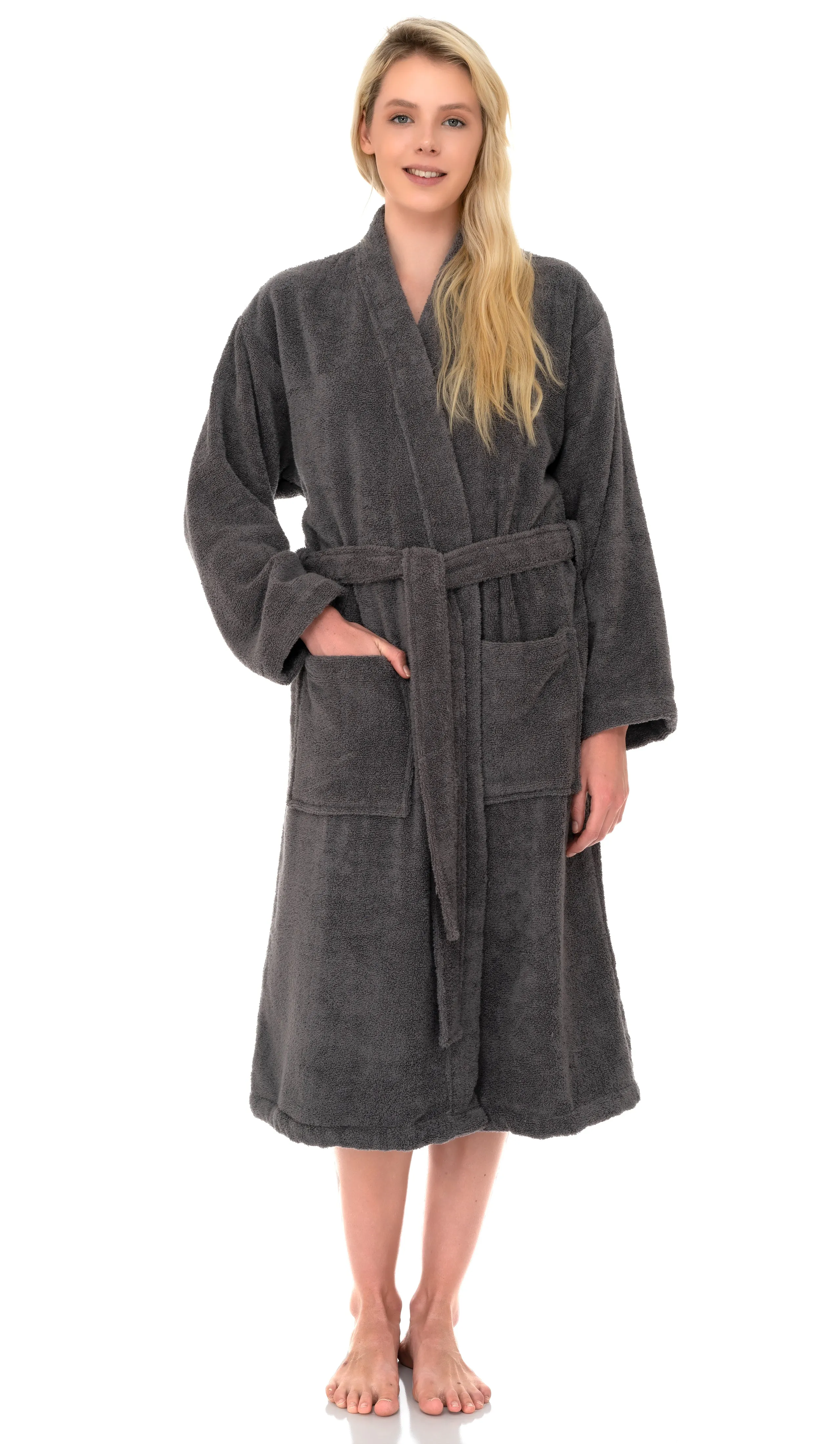 TowelSelections Women's Kimono Robe Cotton Terry Cloth Luxury Bathrobe