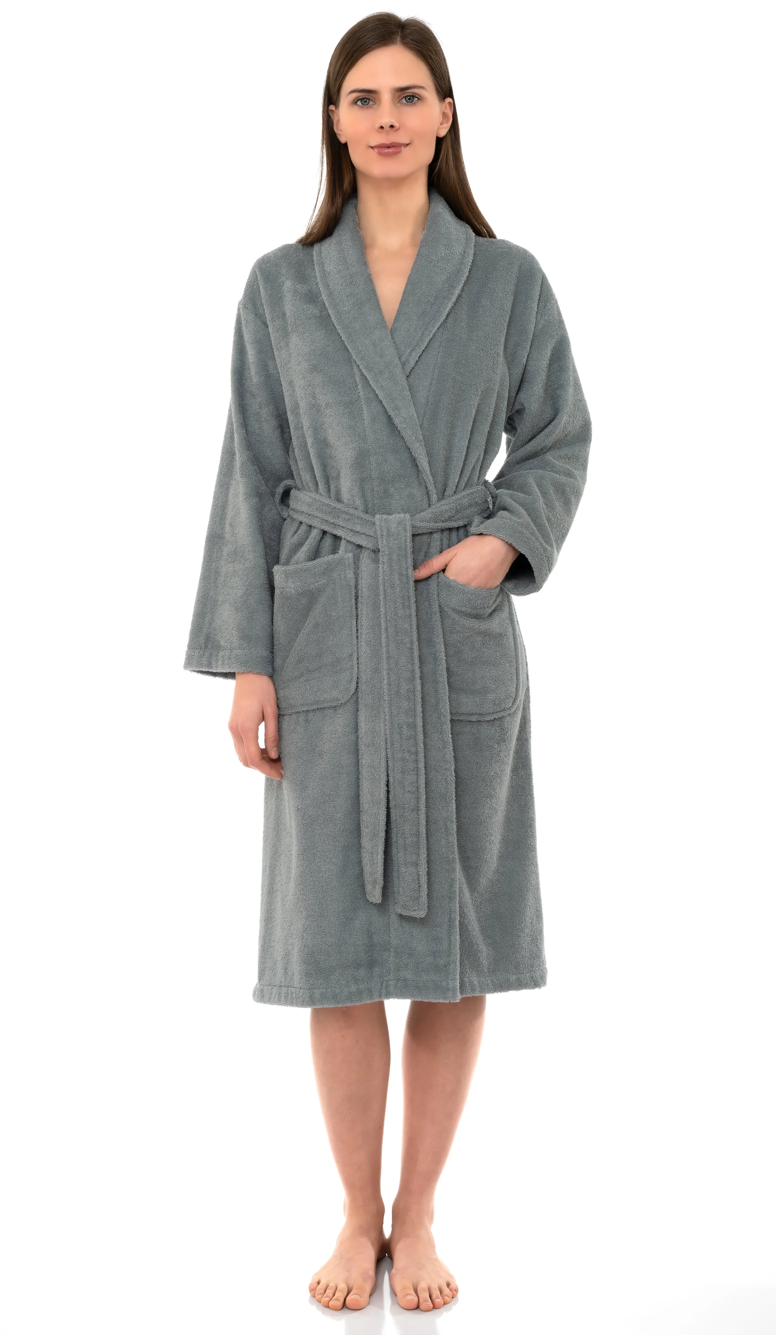 TowelSelections Womens Shawl Robe, Luxuriously Soft Bathrobe, Cotton Terry Cloth Bath Robe for Women