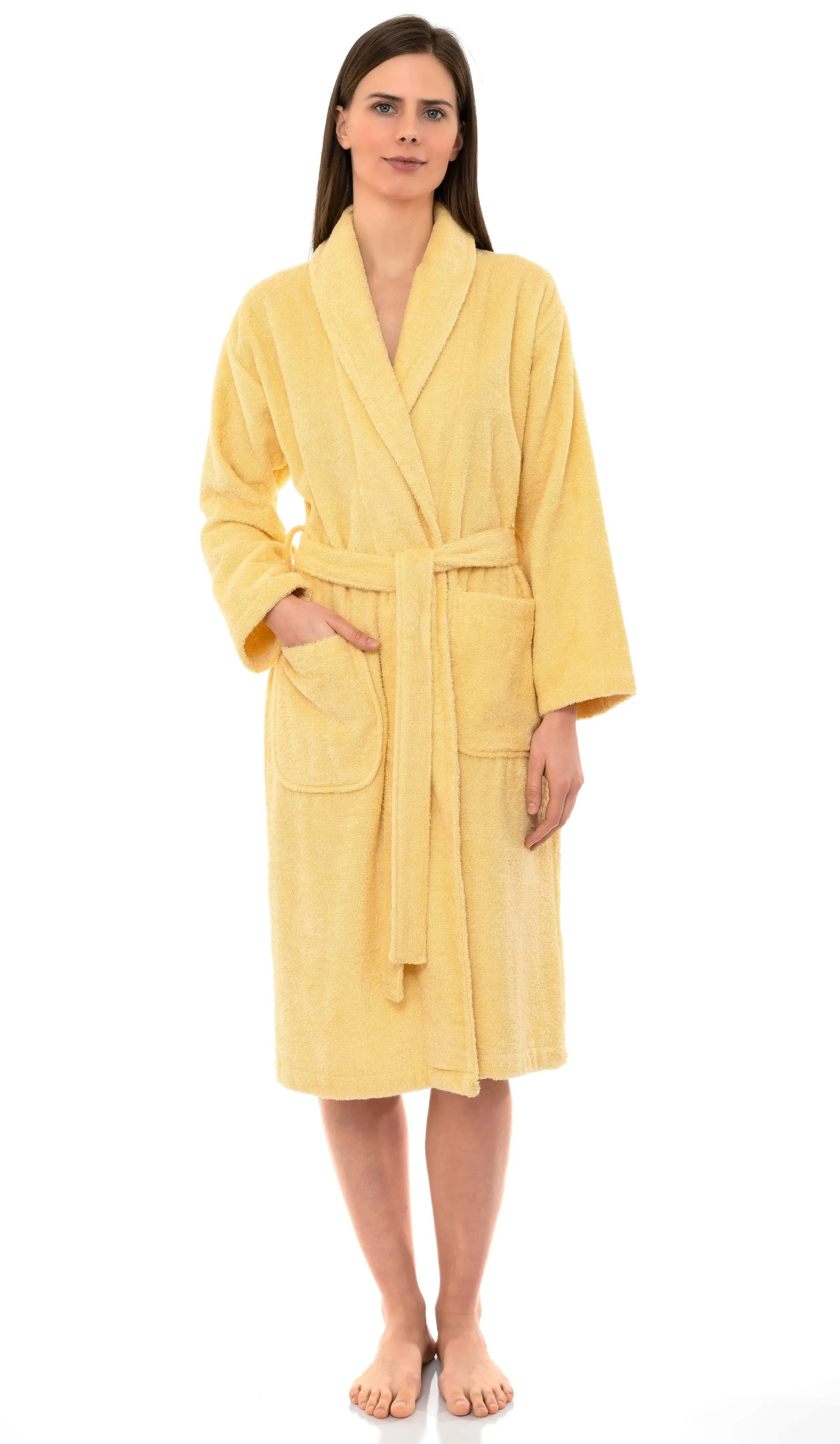 TowelSelections Womens Shawl Robe, Luxuriously Soft Bathrobe, Cotton Terry Cloth Bath Robe for Women