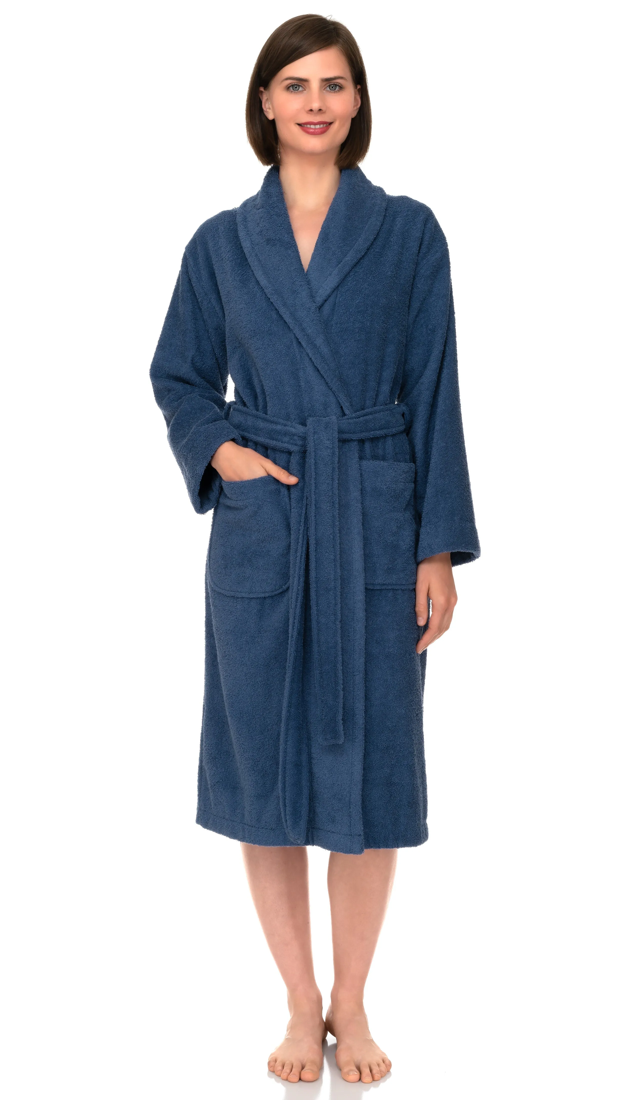 TowelSelections Womens Shawl Robe, Luxuriously Soft Bathrobe, Cotton Terry Cloth Bath Robe for Women