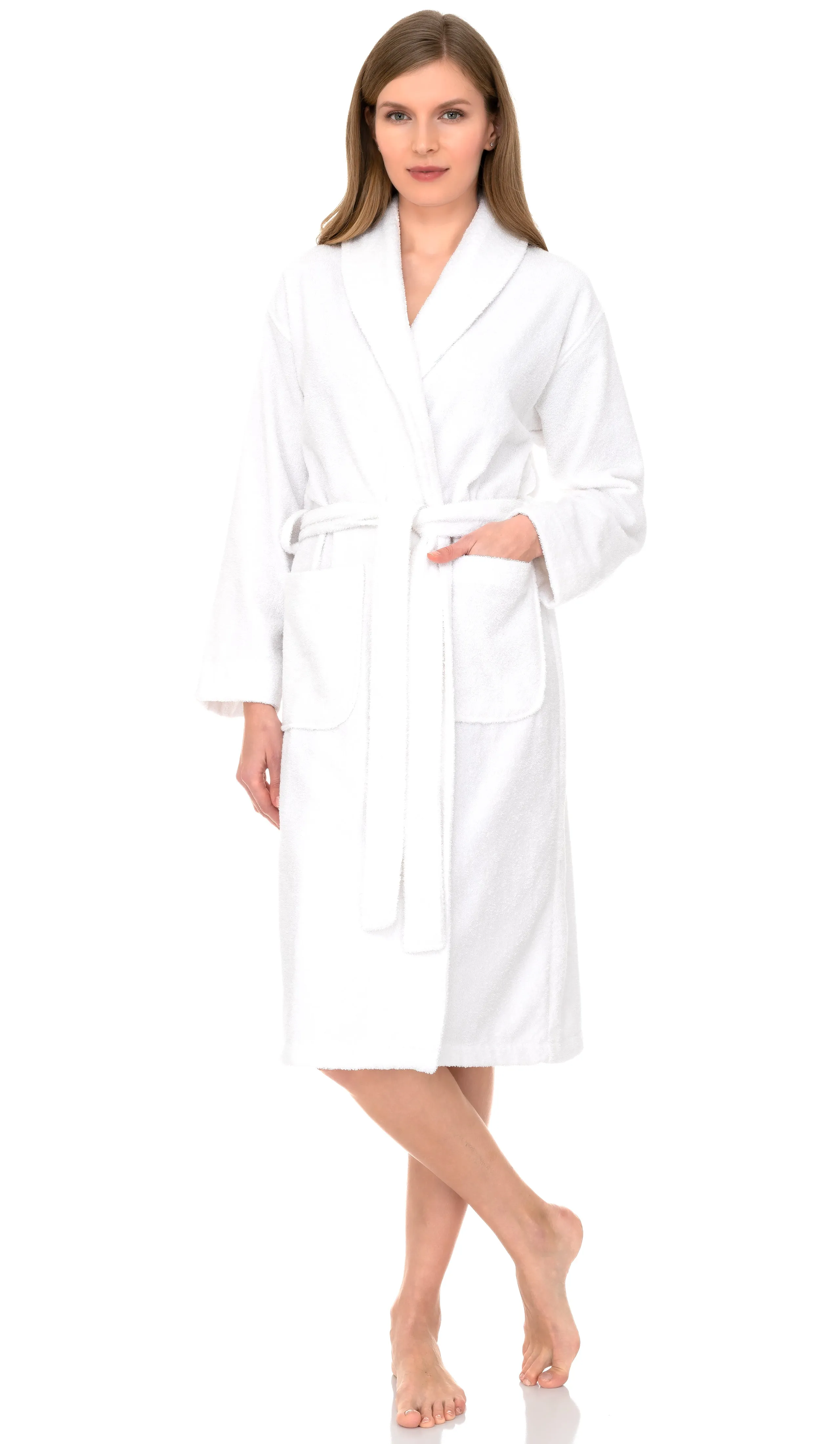 TowelSelections Womens Shawl Robe, Luxuriously Soft Bathrobe, Cotton Terry Cloth Bath Robe for Women
