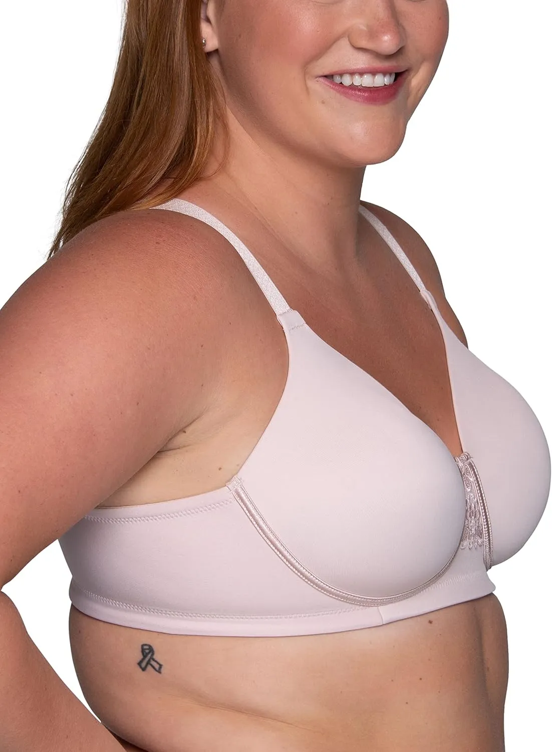 Vanity Fair Women's Full Figure Beauty Back Smoothing Bra, 4 Way Stretch Fabric, Lightly Lined Cups up to H