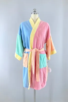 Vintage Pastel Terry Bathrobe
