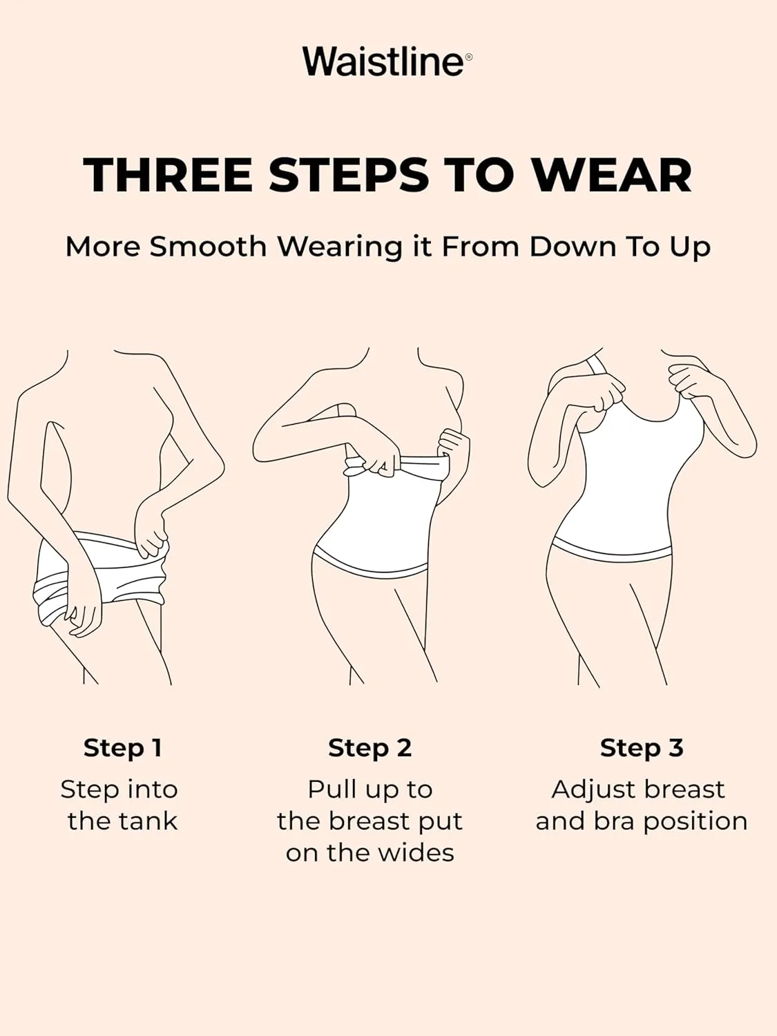 WAISTLINE Women's Compression Tank Top with Adjustable Thin Straps - Shapewear Cami for Tummy Control - Body Shaper Camisole